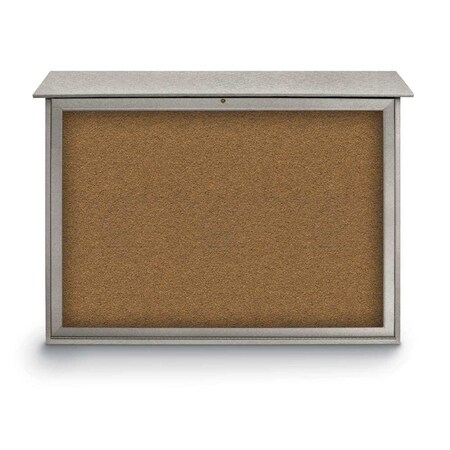 United Visual Products Indoor Enclosed Combo Board, 42"x32", Satin Frame/Blue & Ultramarine UVCB4232-BLUE-ULTMAR
